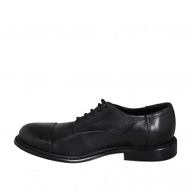 Zapato derby de alta calidad con cordones y puntera para hombres en piel negra - Tallas disponibles:  36, 38, 46, 48, 50, 51, 52, 53, 54 2