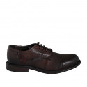 Zapato derby de alta calidad con cordones y puntera para hombres en piel marron - Tallas disponibles:  38, 50, 51, 52, 53, 54