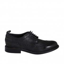 Chaussure derby de haute qualité avec lacets et bout golf pour hommes en cuir noir - Pointures disponibles:  36, 38, 50, 51, 52, 54