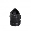 Scarpa da uomo stringata derby di alta qualità con decorazione coda di rondine in pelle nera - Misure disponibili: 36, 38, 50, 51, 52, 54