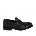 Men's high-quality mocassin in black leather - Available sizes:  36, 50, 51, 53, 54