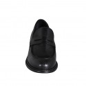 Men's high-quality mocassin in black leather - Available sizes:  36, 50, 51, 53, 54