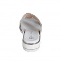 Sabot da donna con elastico e bottone in pelle bianca e argento zeppa 3 - Misure disponibili: 35, 42, 43, 44