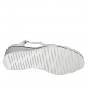 Woman's open shoe with strap in white leather wedge heel 5 - Available sizes:  32, 34, 35, 42, 44