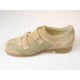 Men's casual shoe with velcro in beige suede and fabric - Available sizes:  36, 37