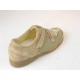 Men's casual shoe with velcro in beige suede and fabric - Available sizes:  36, 37
