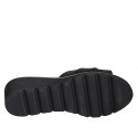 Mule para mujer en piel negra cuña 4 - Tallas disponibles:  35, 43