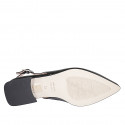 Slingback a punta da donna in vernice naplak nera tacco 2 - Misure disponibili: 35