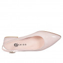 Slingback a punta da donna in vernice naplak rosa tacco 2 - Misure disponibili: 35