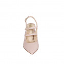Mary Jane slingback a punta con due cinturini in pelle nude tacco 7 - Misure disponibili: 42