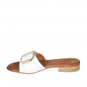 Woman's mules with buckle in white leather heel 2 - Available sizes:  42