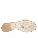 Woman's mules with buckle in white leather heel 2 - Available sizes:  42