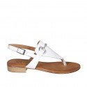 Sandale entredoigt pour femmes en cuir blanc avec accessoire talon 2 - Pointures disponibles:  32, 35