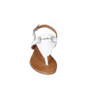 Sandale entredoigt pour femmes en cuir blanc avec accessoire talon 2 - Pointures disponibles:  32, 35