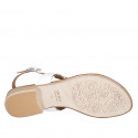 Sandalia de dedo para mujer en piel blanca con accesorio tacon 2 - Tallas disponibles:  32, 35