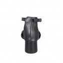 Chaussure ouverte pour femmes avec courroie en cuir noir avec filet or talon 5 - Pointures disponibles:  32, 35, 43, 45