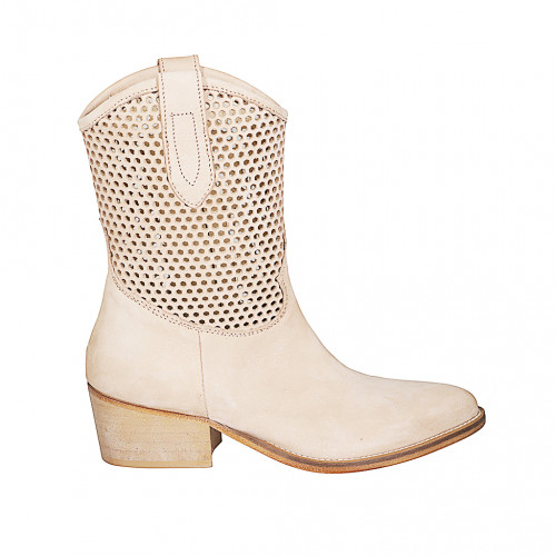 Woman's texan ankle boot with half...