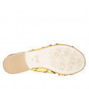 Mule pour femmes en raphia jaune, orange et bleu talon 2 - Pointures disponibles:  35