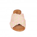 Mule pour femmes en raphia beige, rose et blanc talon 2 - Pointures disponibles:  32, 34, 35