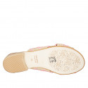 Mule pour femmes en raphia beige, rose et blanc talon 2 - Pointures disponibles:  32, 34, 35