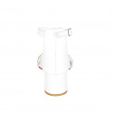 Chaussure ouverte pour femmes avec courroie en cuir blanc avec filet or talon 5 - Pointures disponibles:  35, 42, 43, 45