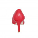 Woman's pointy pump in red leather with heel 7 - Available sizes:  31, 33, 34, 35, 42, 43, 44