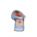 Woman's pointy slingback in light blue patent leather heel 2 - Available sizes:  35, 42