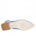 Slingback a punta da donna in vernice naplak azzurro tacco 2 - Misure disponibili: 35, 42