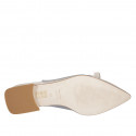 Slingback pour femmes en cuir beige et vinyle transparent avec elastique et noeud talon 2 - Pointures disponibles:  35