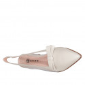 Slingback pour femmes en cuir beige et vinyle transparent avec elastique et noeud talon 2 - Pointures disponibles:  35