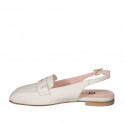 Woman's squared slingback in beige leather heel 1 - Available sizes:  34, 35, 42