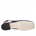 Slingback a punta squadrata da donna in pelle nera tacco 1 - Misure disponibili: 33, 35