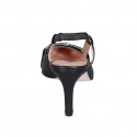 Woman's slingback pump in black leather with elastic band and accessory heel 7 - Available sizes:  32, 35, 43