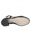 Slingback avec bout rondu et accessoire pour femmes en cuir noir talon 4 - Pointures disponibles:  32, 35