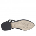 Slingback da donna in tessuto laminato glitterato argento e pelle nera tacco 2 - Misure disponibili: 35
