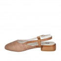 Slingback in rafia intrecciata e pelle color cuoio tacco 2 - Misure disponibili: 35
