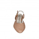 Slingback pour femmes en raphia trensé et cuir cognac talon 2 - Pointures disponibles:  35