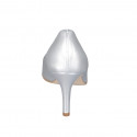 Escarpin à bout pointu pour femmes en cuir lamé argent avec talon 7 - Pointures disponibles:  32, 33, 34, 35, 43, 44, 45