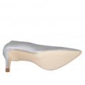 Escarpin à bout pointu pour femmes en cuir lamé argent avec talon 7 - Pointures disponibles:  32, 33, 34, 35, 43, 44, 45