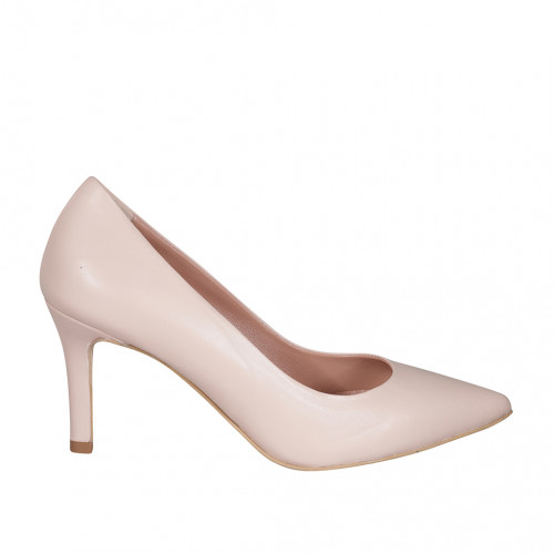 Decolté a punta da donna in pelle nude tacco 7 - Misure disponibili: 31, 43, 44