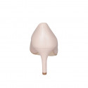 Zapato de salon puntiagudo en piel color nude tacon 7 - Tallas disponibles:  31, 43, 44