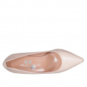 Woman's pump in nude leather heel 7 - Available sizes:  31, 43, 44
