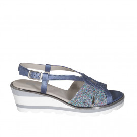 Woman's sandal in blue grey...