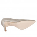 Escarpin à bout pointu pour femmes en cuir lamé platine talon 7 - Pointures disponibles:  31, 34, 35, 42, 43, 44, 45
