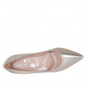 Decolté a punta da donna in pelle laminata platino tacco 7 - Misure disponibili: 31, 34, 35, 42, 43, 44, 45