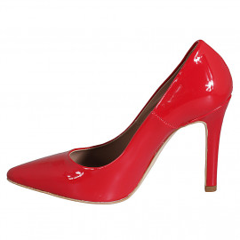 Woman's pointy pump in red patent leather with heel 10 - Available sizes:  31, 32, 33, 34, 35, 42, 43, 44 2