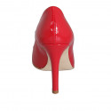 Decolté a punta da donna in vernice rossa con tacco 10 - Misure disponibili: 31, 32, 33, 34, 35, 42, 43, 44