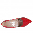 Woman's pointy pump in red patent leather with heel 10 - Available sizes:  31, 32, 33, 34, 35, 42, 43, 44