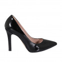 Escarpin à bout pointu pour femmes en cuir verni noir avec talon 10 - Pointures disponibles:  31, 32