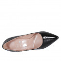 Zapato de salon a punta para mujer en charol negro con tacon 10 - Tallas disponibles:  31, 32
